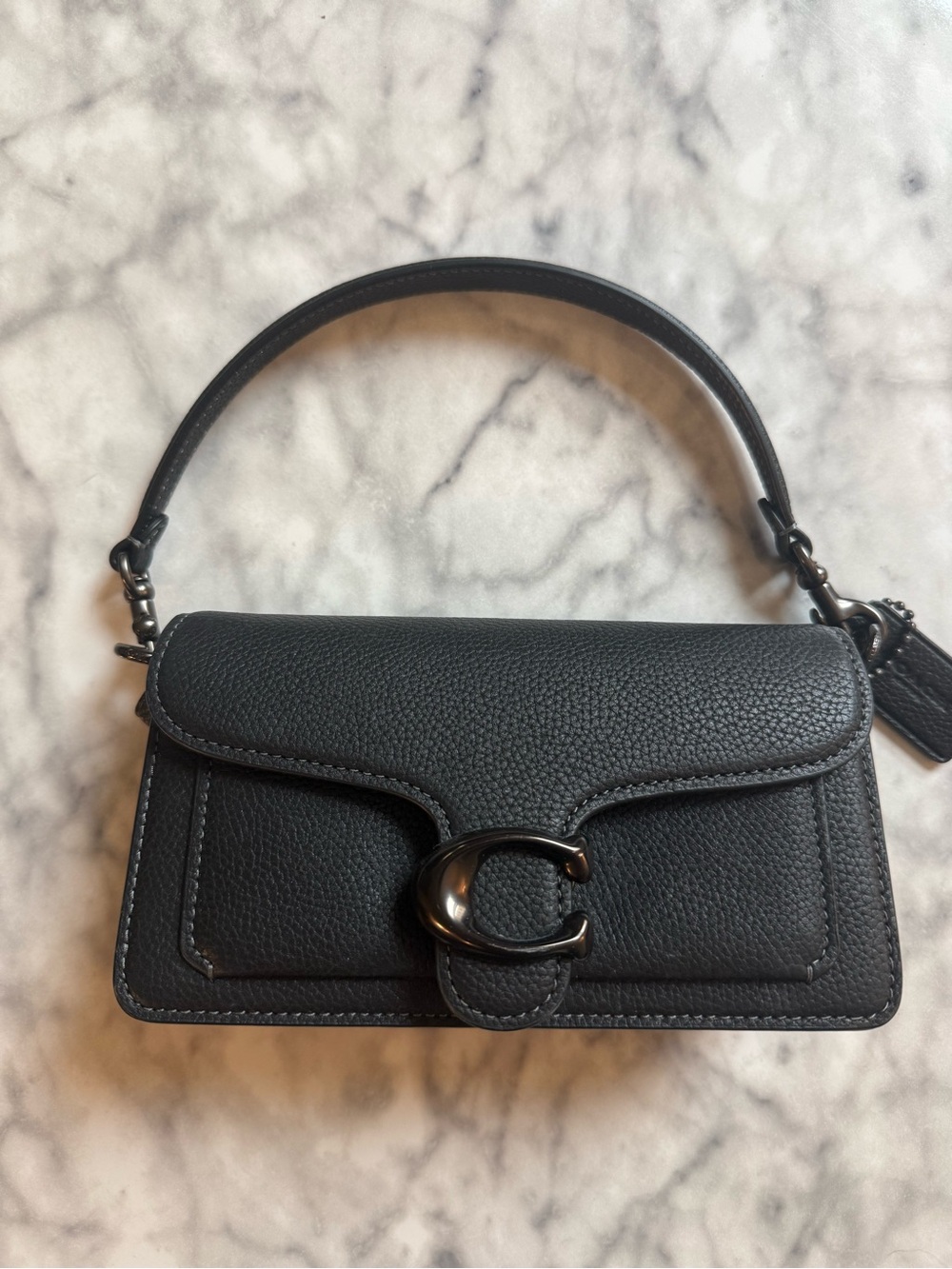 Coach Black Tabby 20 with Pewter Hardware
